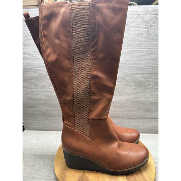 Naturalizer Adrian Women's Toffee Brown Smooth Boots 11m-Wide Calf - Picture 1 of 9